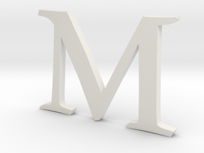 M (letters series) in White Natural Versatile Plastic