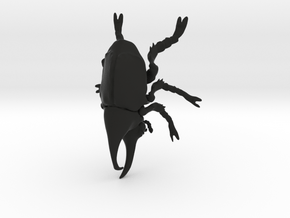 Rhino Beetle small in Black Natural Versatile Plastic
