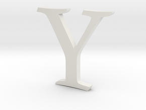 Y (letters series) in White Natural Versatile Plastic