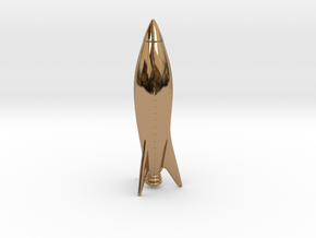 Rocket Earring Bead 05 in Polished Brass