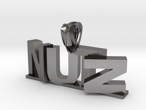 Nutz Leters 1 in Polished Nickel Steel