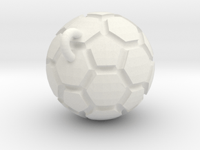 Pendant(Soccer Ball) in White Natural Versatile Plastic