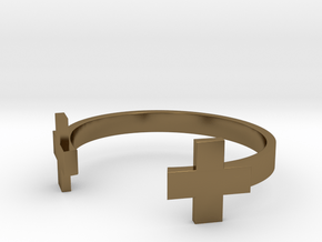 Double Plus Cuff in Polished Bronze