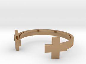 Double Plus Cuff in Polished Brass