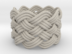 Turk's Head Knot Ring 6 Part X 9 Bight - Size 7.5 in Natural Sandstone