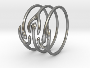 The Ripple Stacked Rings in Natural Silver