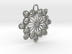 Sun Petals Pendant in Natural Silver