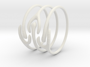 The Ripple Stacked Rings in White Natural Versatile Plastic