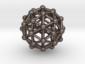 Pentakis Icosidodecahedron w/ Orb Desk Toy in Polished Bronzed Silver Steel