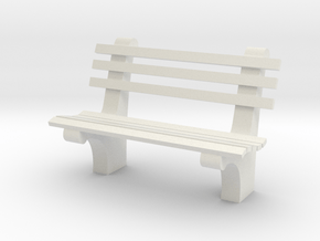1:24 Park Bench Sixties (Not Full Scale) in White Natural Versatile Plastic