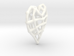 Doublesided Skeleton Heart in White Processed Versatile Plastic