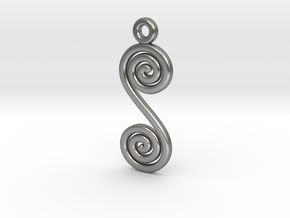 Spirals earring or pendant in Natural Silver