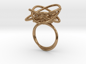 Sprouted Spiral Ring (Size 7) in Polished Brass