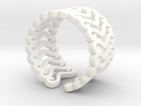 Curly ring in White Processed Versatile Plastic