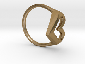 FLYHIGH: Skinny Heart Ring 13mm in Polished Gold Steel