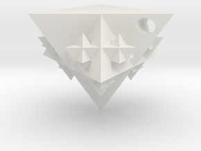 Tetrahedron Fractal Pendant in White Natural Versatile Plastic