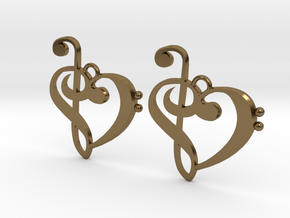 Musical Heart Premium in Polished Bronze