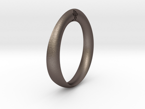 Moebius Love Ring in Polished Bronzed Silver Steel