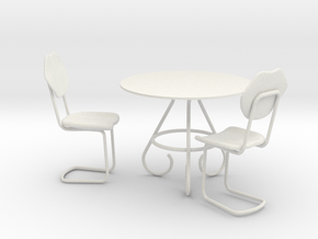 Coffee Table With Chairs for Toys in White Natural Versatile Plastic