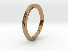 Moebius Triangle Ring in Polished Brass