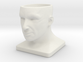 Human Face Pot V1 - H88MM in White Natural Versatile Plastic