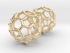 Buckyball Chemistry Molecule Earrings in 14K Yellow Gold