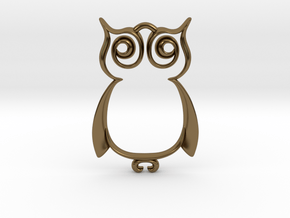 The Owl Pendant in Polished Bronze