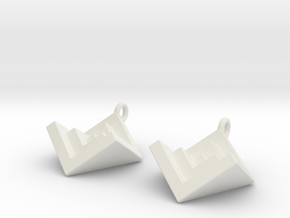 NestedCube Earring in White Natural Versatile Plastic