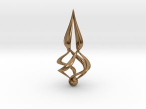 Twisted (Earring or Pendant) in Natural Brass