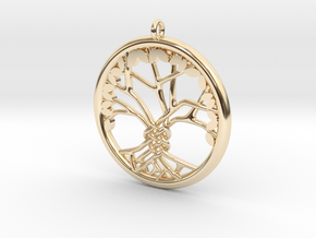 Tree Of Life Pendant in 14K Yellow Gold: Large