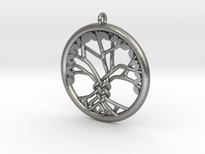 Tree Of Life Pendant in Natural Silver: Large