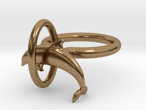 Dolplin Ring (US Size8) in Natural Brass