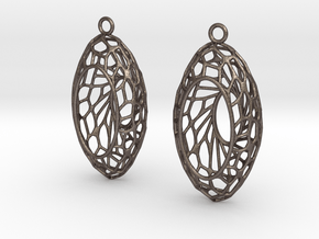Cairo Basket Earrings in Polished Bronzed Silver Steel