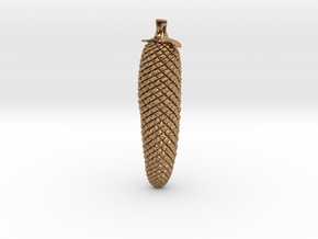 Male Kauri Cone pendant ~ 48mm in Polished Brass