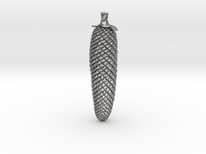 Male Kauri Cone pendant ~ 48mm in Natural Silver