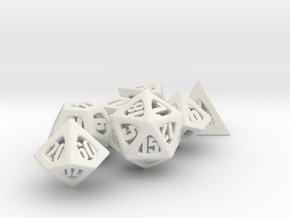 Thoroughly Modern Dice Set with Decader in White Natural Versatile Plastic