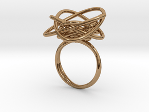 Sprouted Spiral Ring (Size 8) in Polished Brass