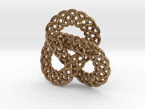 Celtic Knot Trefoil Pendant in Natural Brass