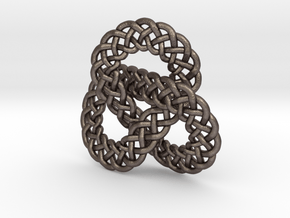 Celtic Knot Trefoil Pendant in Polished Bronzed Silver Steel