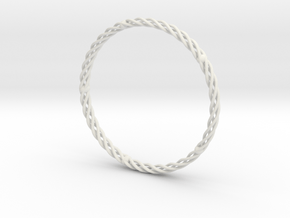 Spiral Bracelet Medium Large in White Natural Versatile Plastic
