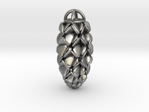 Pinecone Pendant in Natural Silver