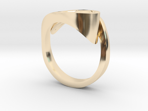 Ultra modern curve ring in 14K Yellow Gold
