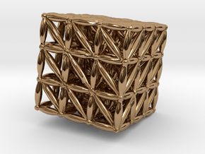  3-D FLOWER OF LIFE "META-CUBE" in Polished Brass