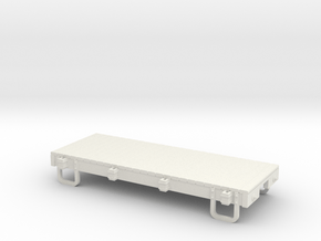 On18/On20 12ft Flat car in White Natural Versatile Plastic