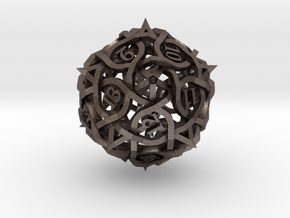 Spindown Thorn d20 in Polished Bronzed Silver Steel