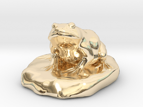 Bull Frog Statue in 14K Yellow Gold