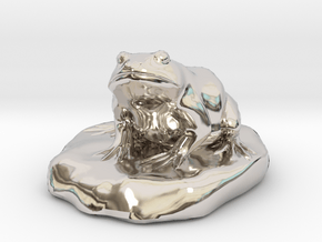Bull Frog Statue in Platinum