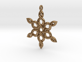 Snowflake Pendant 30mm in Natural Brass: Large