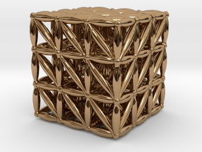  3-D FLOWER OF LIFE "META-CUBE" in Polished Brass