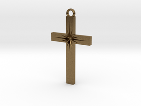 Cross With Starburst  in Natural Bronze